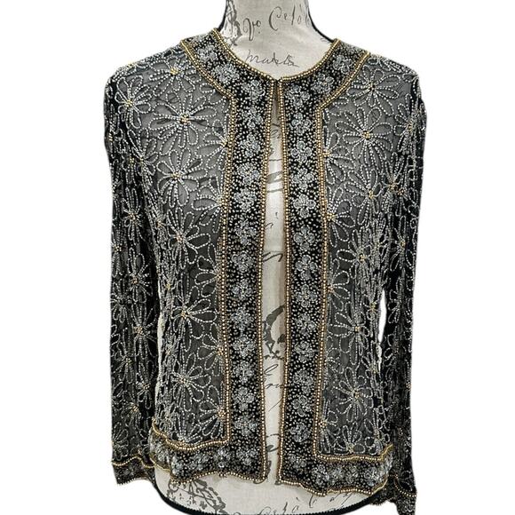 Vintage Mark & John By Gopal Floral Sequin Blazer - Picture 2 of 7